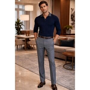 Ted Baker London Mens Wool Dress Pants Flat Front Trousers 38/32